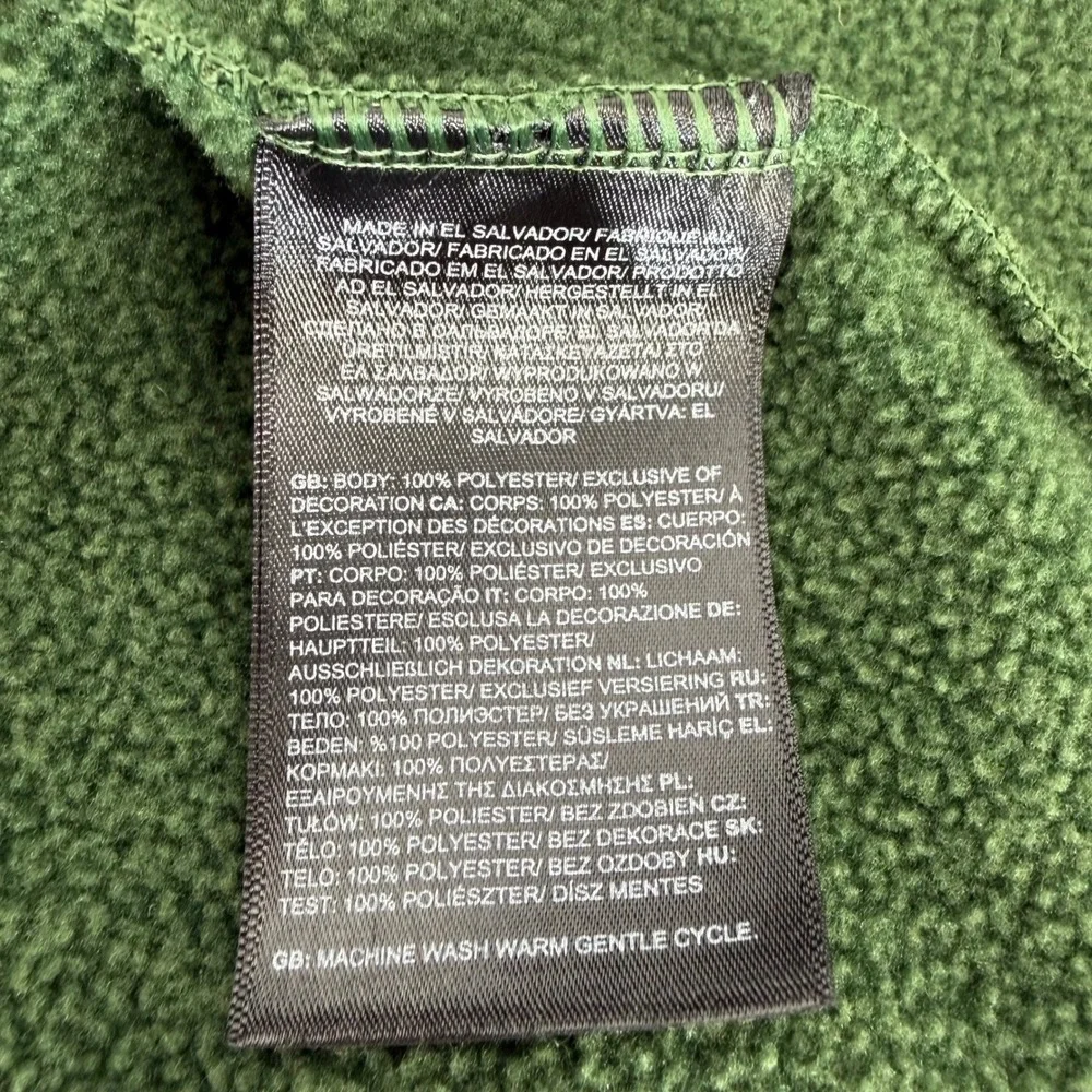 The North Face Mens XL Green Waffle Knit Quarter Zip Fleece Pullover Sweater